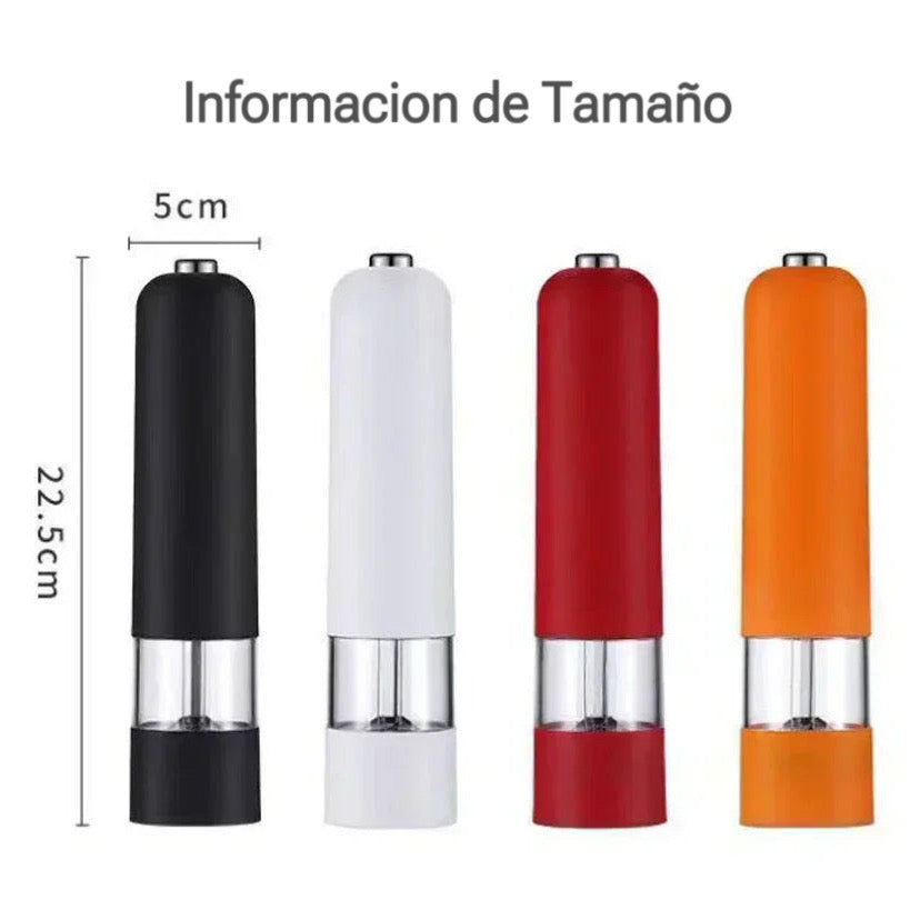Molino Eléctrico Automático para Pimienta y Sal con Luz LED